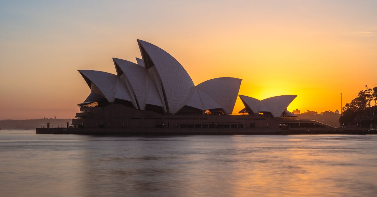 Sunset yacht cruise on Sydney Harbour at golden hour
